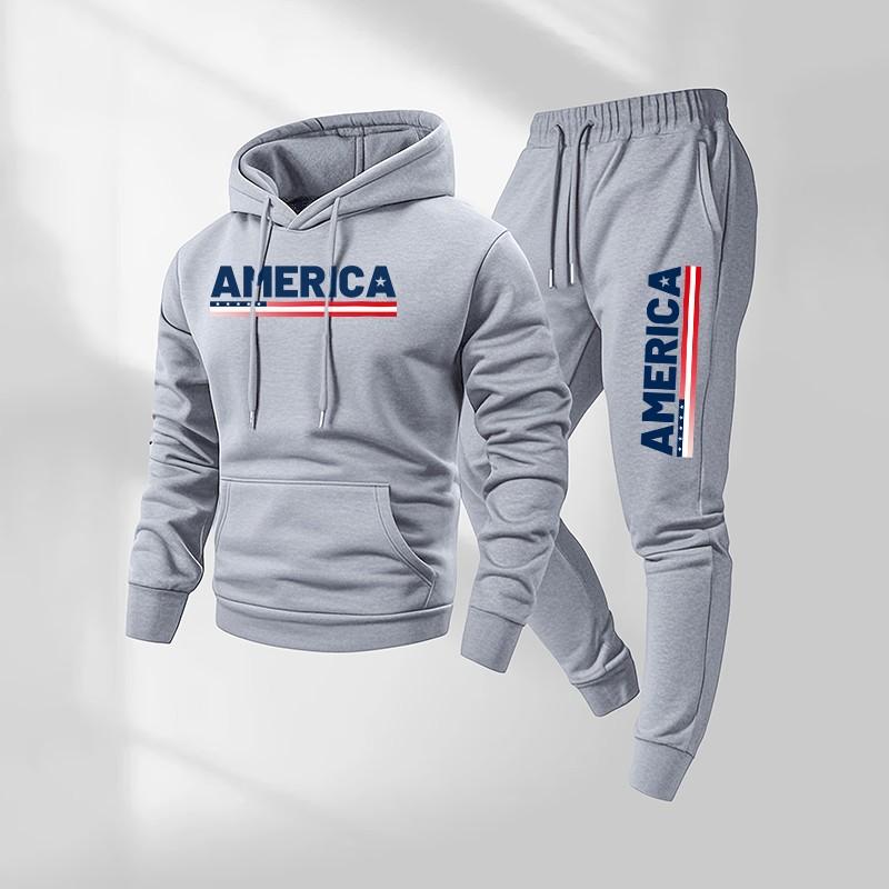 The America Urban Streetwear Fleece Tracksuit Set