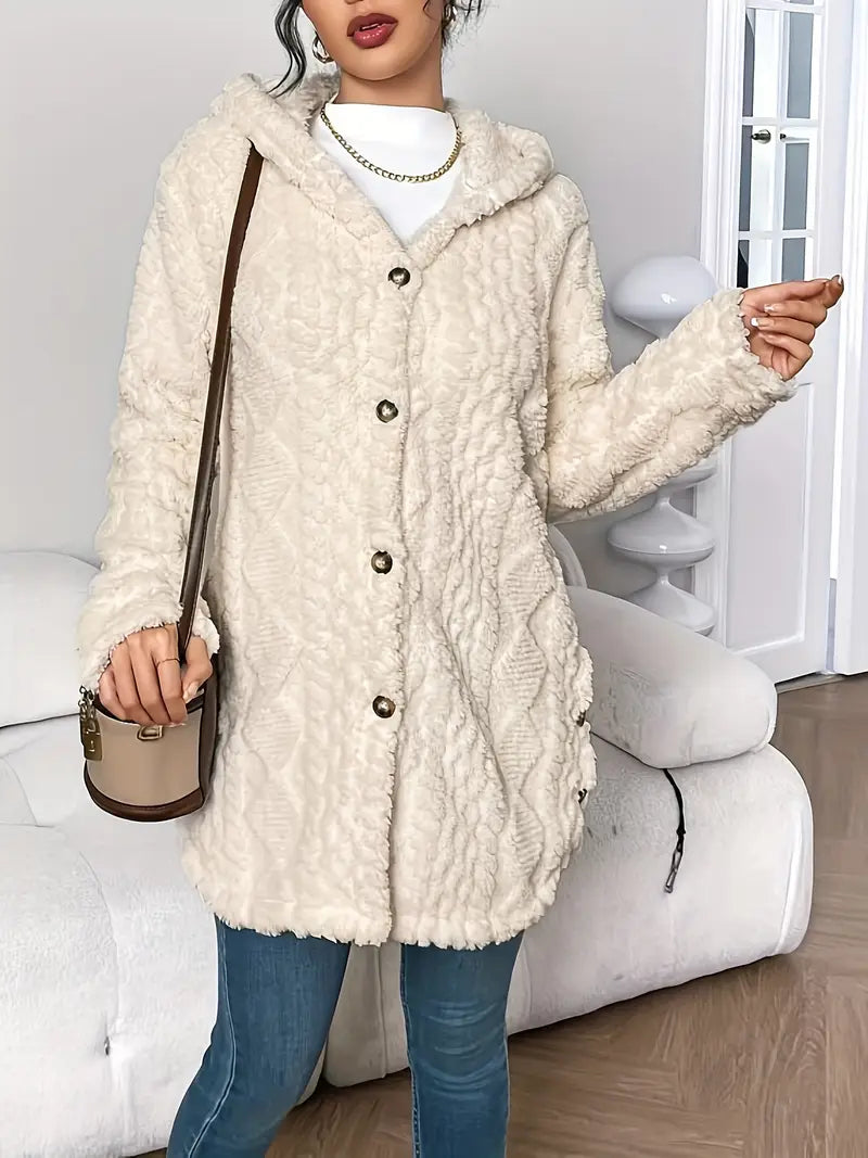 Plush Hooded Cardigan