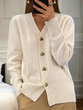 Cozy Heart Shaped Button Knit Cardigan