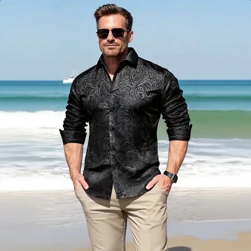 Silk Feel Paisley Comfort Shirt