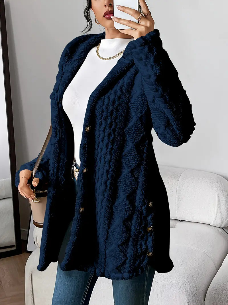 Plush Hooded Cardigan