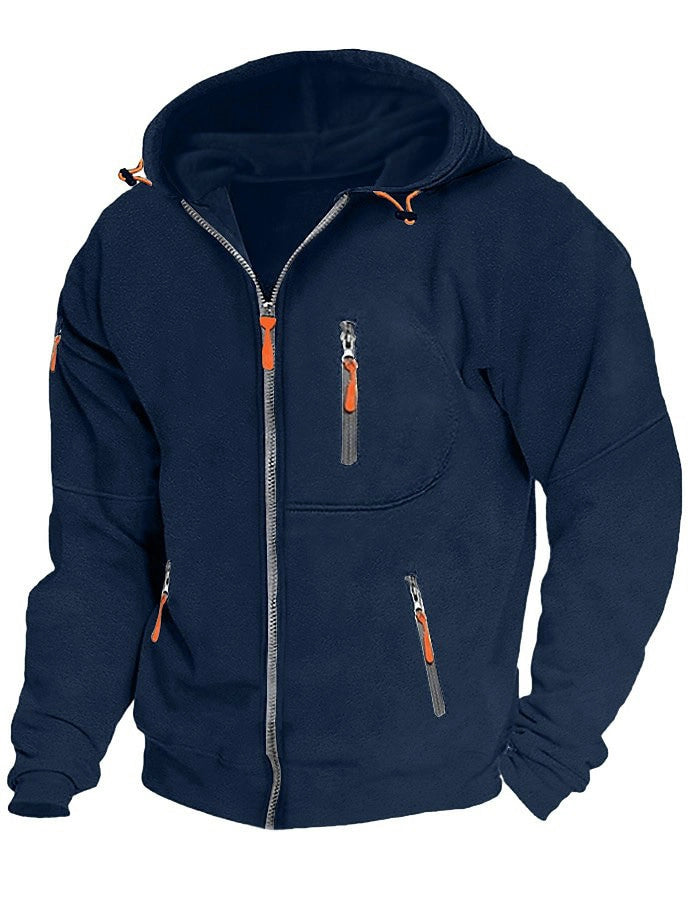 Men's Zipper Pocket Sports Outdoor Daily Casual Hoodies Sweatshirts