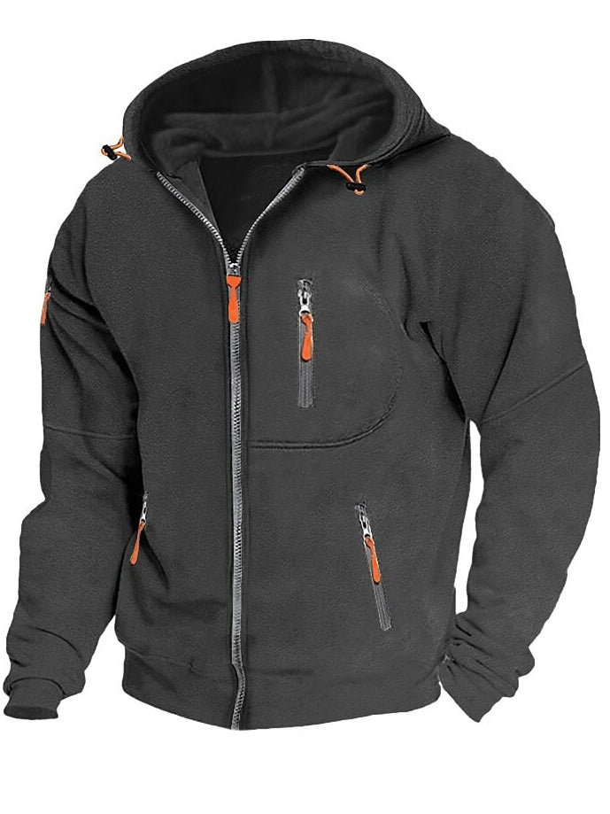 Men's Zipper Pocket Sports Outdoor Daily Casual Hoodies Sweatshirts