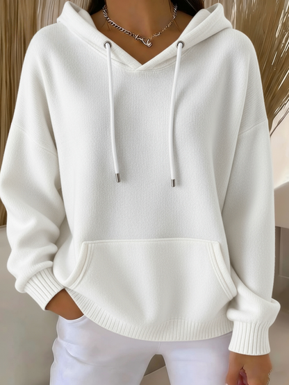 Women's Casual kint Jacquard Multicolor Hoodie