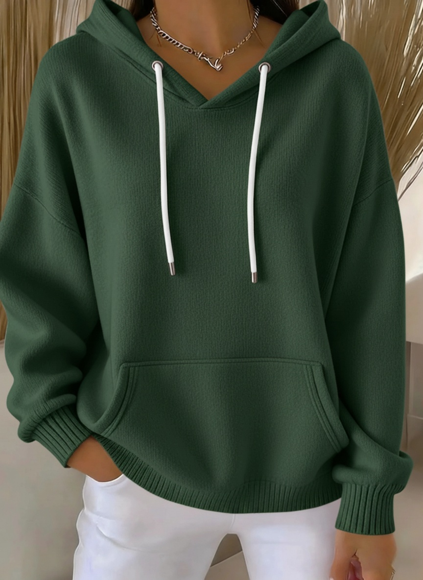 Women's Casual kint Jacquard Multicolor Hoodie