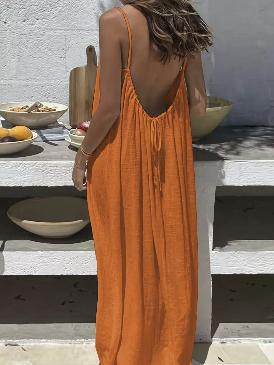 Classic Backless Maxi Dress