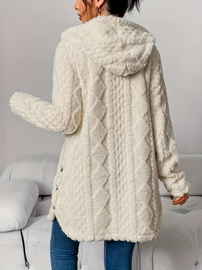 Plush Hooded Cardigan